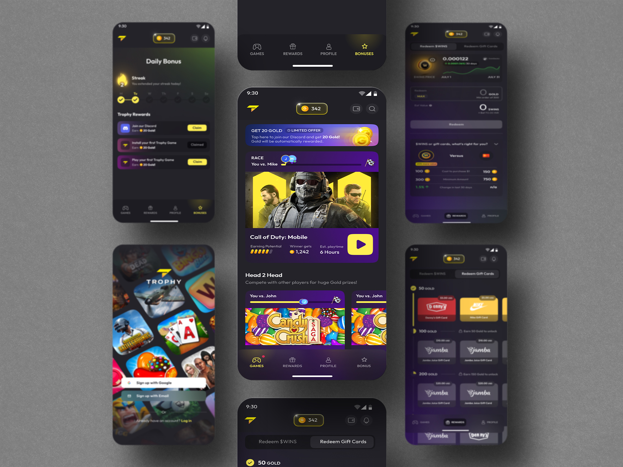 Trophy mobile gaming loyalty platform designed and built by Ikarus